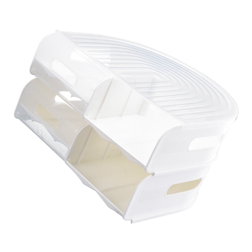 Stackable Rolling Eggs Container Double Layer U Type Space Efficient Kitchen Organizers Sturdy PP Materials