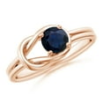 thumbnail image 1 of Stackable Round 0.60 Ctw Blue Sapphire 925 Sterling Silver Women Anniversary Ring Jewelry, 1 of 5