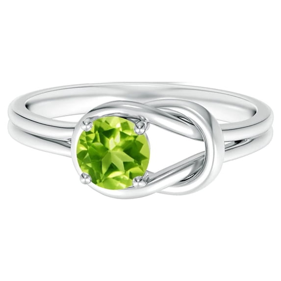Stackable Round 0.80 Ctw Peridot Gemstone 925 Sterling Silver Women Wedding Ring