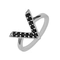 thumbnail image 1 of Stackable Round Black Spinel Gemstone 925 Sterling Silver Women Valentines Day Gifts Ring US-7.5, 1 of 3