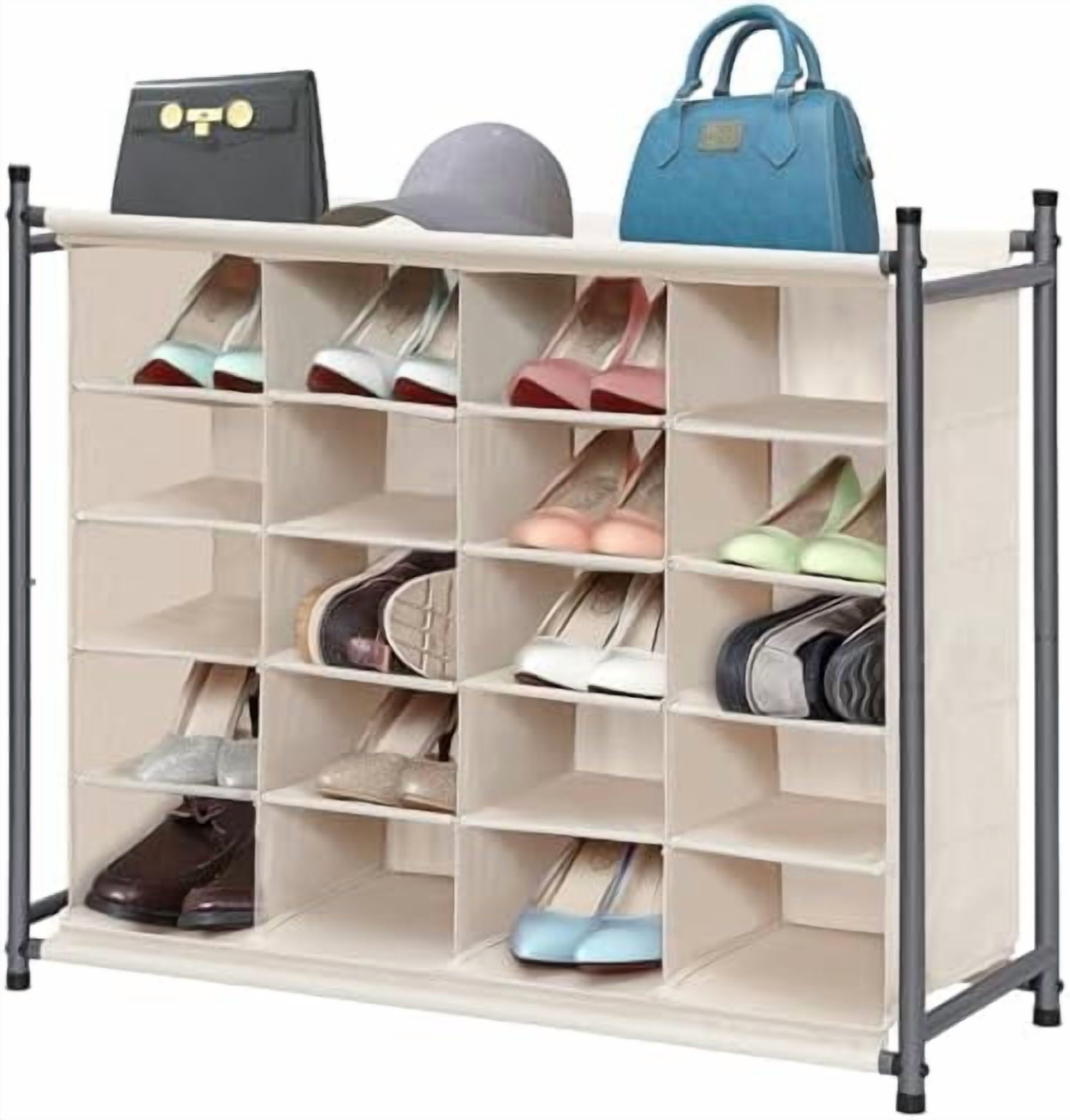 Stackable Shoe Cubby Organizer, Free Standing Shoe Cube Rack for ...
