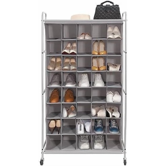 Stackable Shoe Cubby Organizer, Free Standing Shoe Cube Rack for ...
