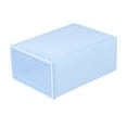 thumbnail image 1 of Stackable Shoe Storage Boxes Clear Plastic Drawer Organizer, Light Blue | Foldable Shoe Container with Transparent Front S, 1 of 2