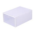 thumbnail image 1 of Stackable Shoe Storage Boxes Clear Plastic Drawer Organizer, White | Foldable Shoe Container with Transparent Front S, 1 of 2