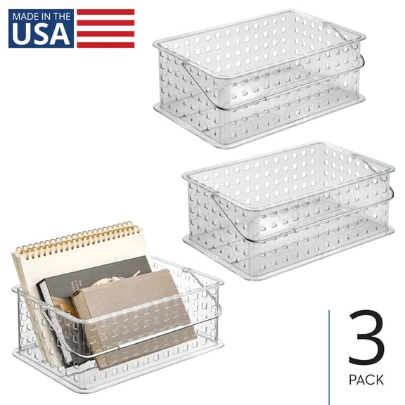 Stackable Shower Caddy Basket with Handle for Bathroom or Dorm - Shower Organizer for Body Wash or Shampoo - Made in USA