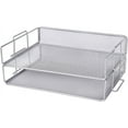 thumbnail image 1 of Stackable Silver Letter Tray, 2-Piece Metal Grid, Office/School Organizer, 34x24x6.5cm, 1 Set, 1 of 4