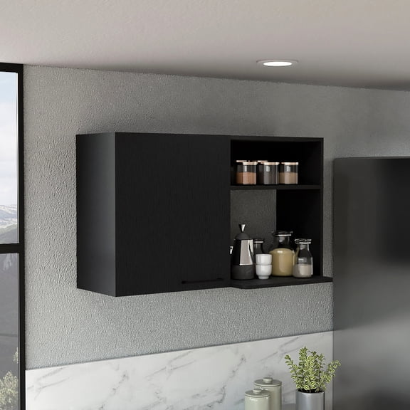 Stackable Single-Door Storage, Two External Shelves / Ideal for Small Kitchens