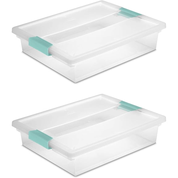 19638606 Large Clip Box, Clear with Blue Aquarium Latches 2 pieces (Large)