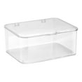 thumbnail image 1 of Stackable Small Storage Box with Hinged Lid, 9.33 x 7.48 x 3.94" Clear Plastic Organizer Bin, Acrylic Organizer Box, Rectangular Desktop Storage Containers for Beads Mask Phone Small Gadgets, 1 of 4