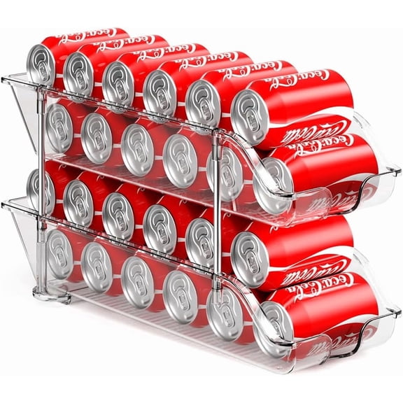 Stackable Soda Can Organizer for Pantry or Fridge, Holds 24 Cans