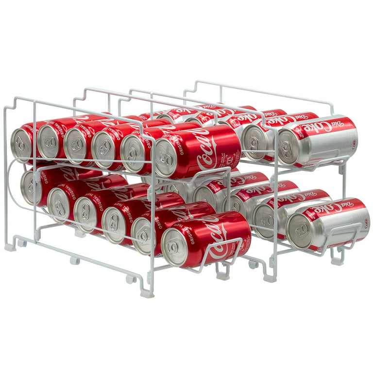 Stackable Soda Can Rack (24 Cans)- White 