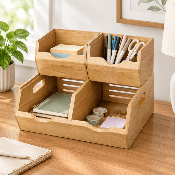 Solid Tech Countertop Stackable Solid Wood Storbfor Pantry & Countertop Ventilated Potato And ...