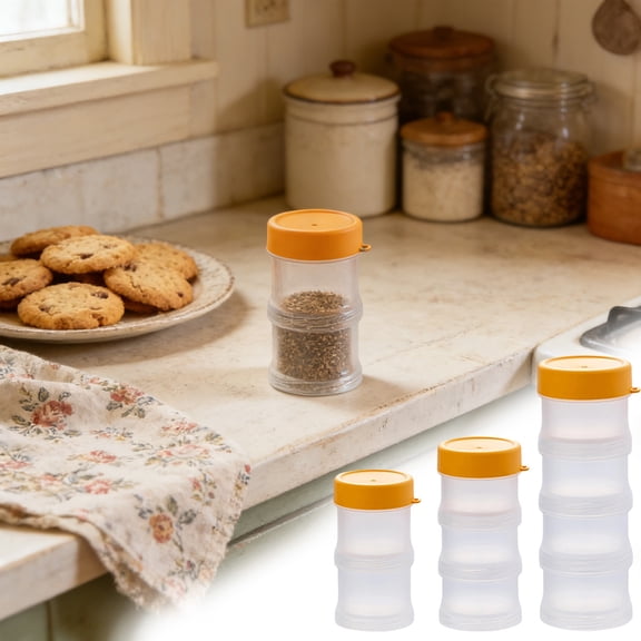 Stackable Spice Jars, Reusable Seasoning Containers with Secure Lid, Portable Modular Storage for Kitchen, Camping, and Pantry Organization