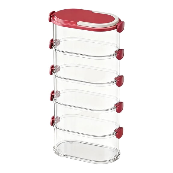 Stackable Spice Organizer with Easy Lock Lids, Multi-Layer Sealed Spice and Seasonings Rack for Cabinet & Pantry, Kitchen Storage Box for Cereal, Baking Supplies, Countertop Organization