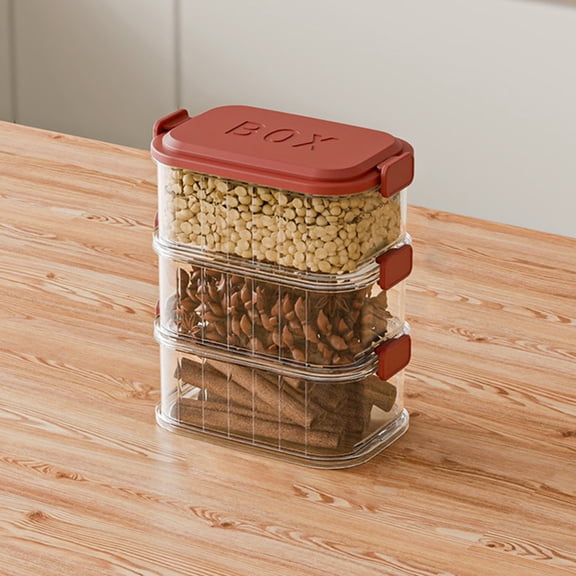 Stackable Spice Storage Box, Multi-layer Sealed Spice Organizer, Travel Spice Containers and Camping Spices Kit, With Clear Compartments for Kitchen Spices,Cereal,Condiments with Lid, 1 Pcs