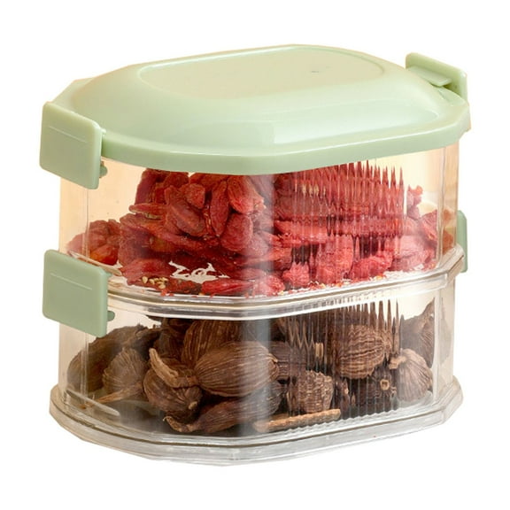 Stackable Spice Storage Containers Sealed Scallion Ginger Garlic Fresh-Keeping Boxes Airtight Kitchen Pantry Jars