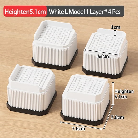 Stackable Square Furniture Risers, Suitable For Protecting Sofa, Table, Chair Legs, With High Load-Bearing And Triple Anti-Slip