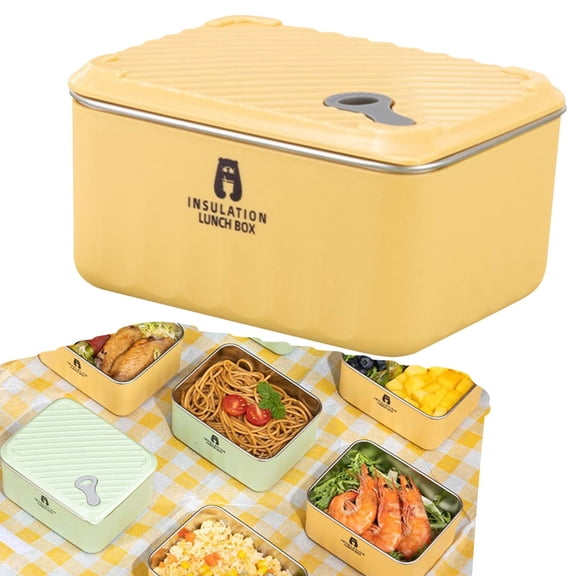 Stackable Stainless Insulated Lunch Box with Lid Compact for Work Meals