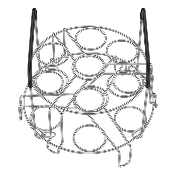 Stackable Stainless Steel Egg Steamer Rack Heat Resistant Double Layers Egg Cooking Trivet With Silicone Handle for 6 or 8 Quart Pressure Cooker