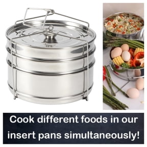 Stackable Steamer Insert Pan for Instant Pot 3-Tier Stainless Steel Steamer Basket for Cooking