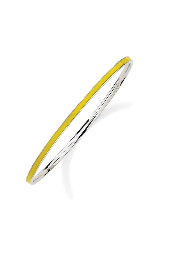 Stackable Sterling Silver Yellow Enamel Bangle