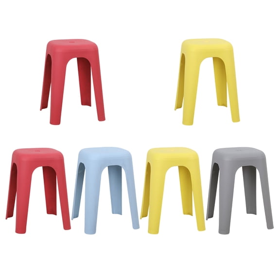 Stackable Stools, 17 Inch Plastic Nesting Stools, Classroom Stools Backless Chairs for Home Party, Office, School, Students, Adults, Dining Room, Living Room