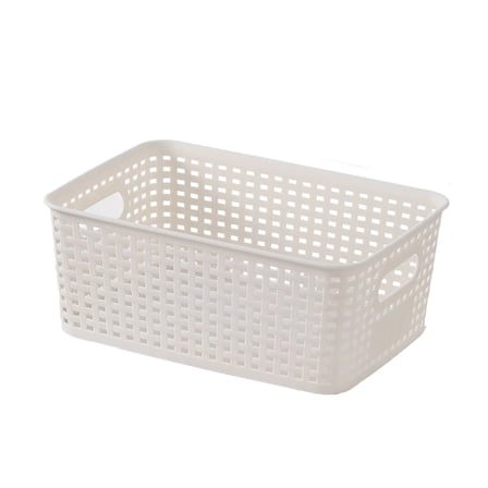 Stackable Storage Basket With Bamboos Lid Ventilated Plastic Handwoven Designs for Home Organization Toy Books