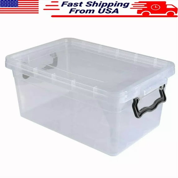 Stackable Storage Bin Locking Lid Hard Case Multipurpose Item Organization New