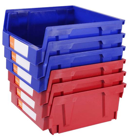 Plastic Storage Bins 6-Pack, 11x11x5 Inch Stackable Organizer Containers