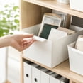 thumbnail image 1 of Stackable Storage Bins With Handles, 3 Sizes Synthetic Organizing Bins In White For Kitchen Pantry Cabinet, Bathroom Organization, Wardrobe And Home Storage Containers, 1 of 7