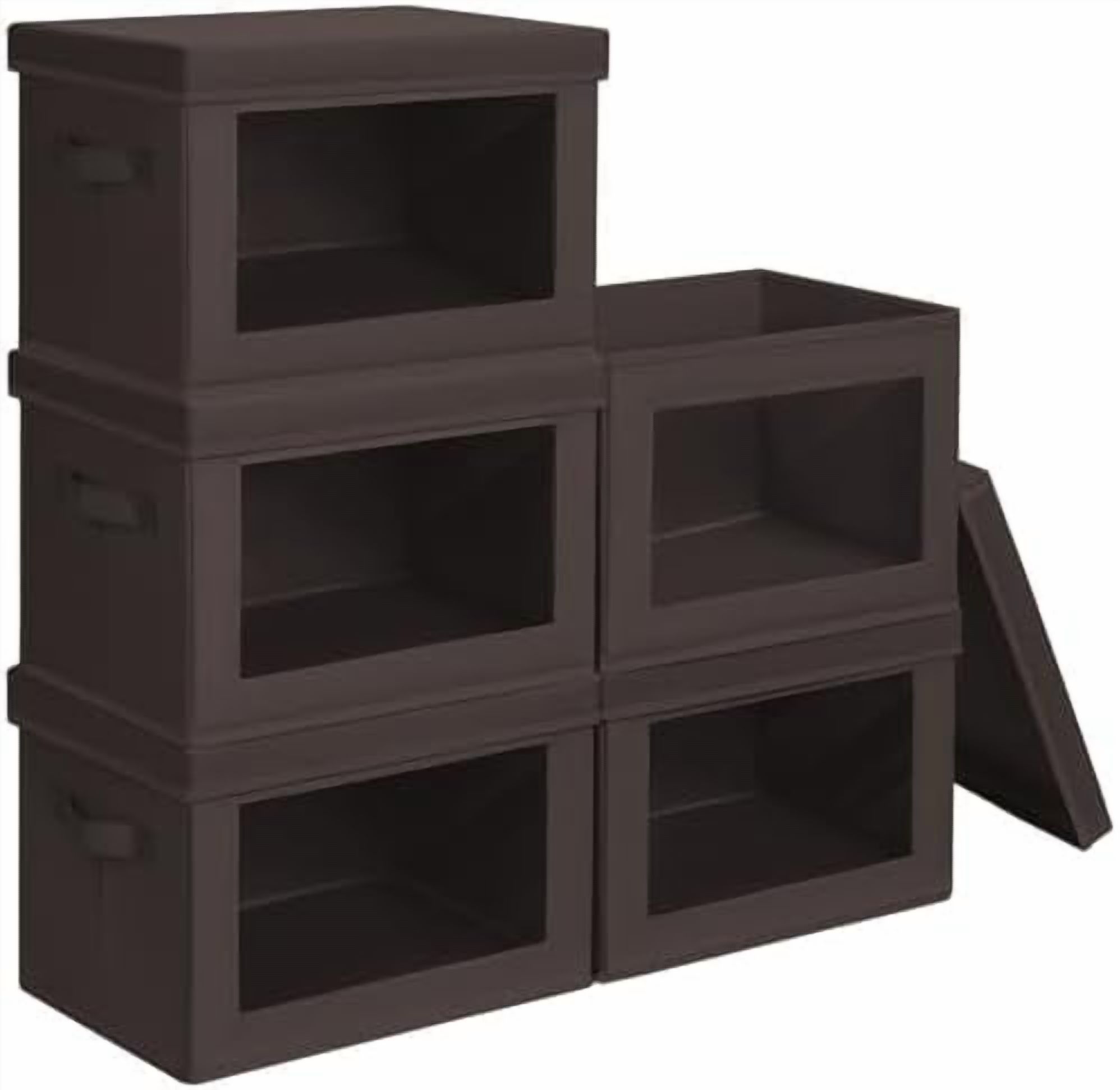 Stackable Storage Bins with Lids - Large Decorative Basket with Lids