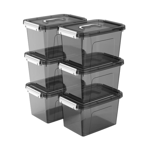 Stackable Storage Bins with Lids Multipurpose Plastic Storage Containers for Closet Pantry Office Bedroom Kitchen Small Item Stackable Organization Storage