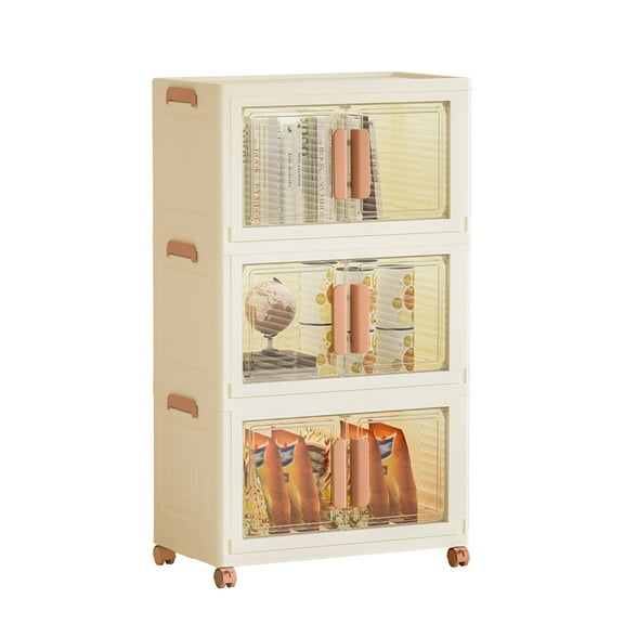 Stackable Storage Bins Organizer | Closet Organizers and Storage System - Extra Large Stackable Storage Bins with Lids & Wheels, Collapsible Plastic Storage Bin Set for Bedroom, Office, Dorm, Garage