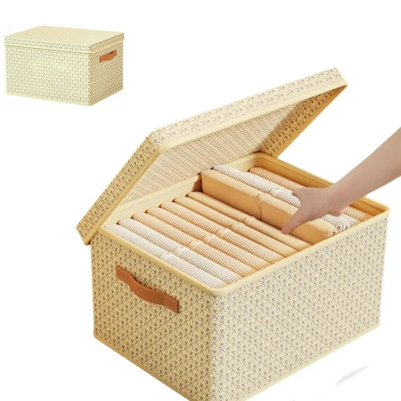 Stackable Storage Bins,Reusable Fabric Storage Box,Decorative Closet Organizer Bins,Stackable Organizers Box for Living Room,Home,1Pack