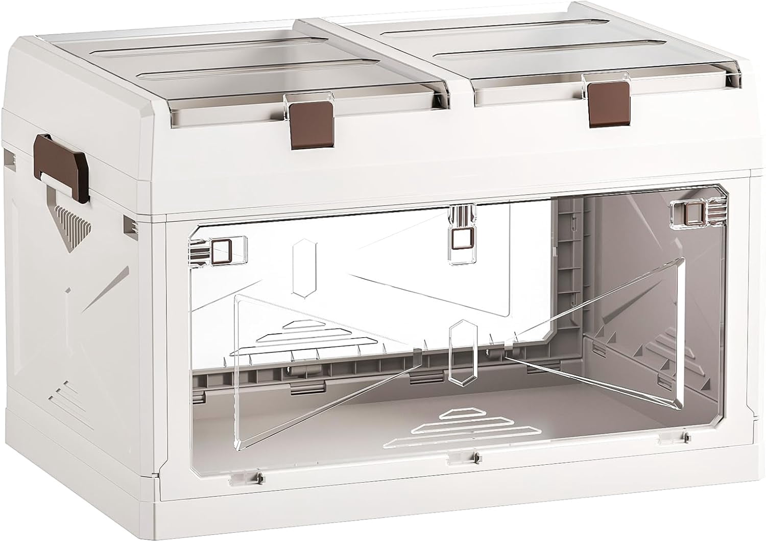 Stackable Storage Bins with Magnetic Front Panels Foldable Plastic ...