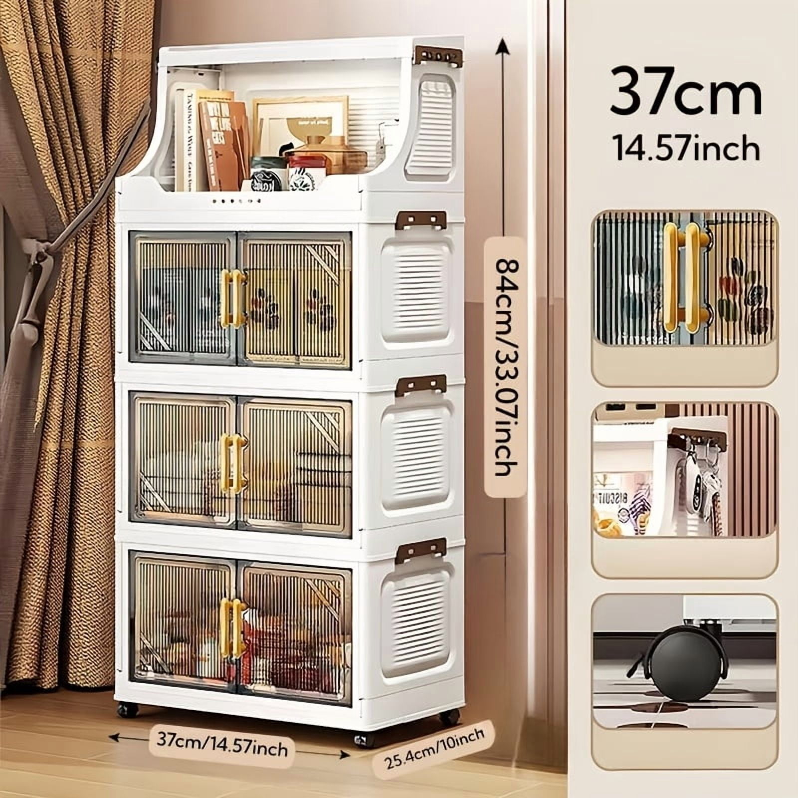 Stackable Storage Box with Lid - Heavy Duty Collapsible Wardrobe ...