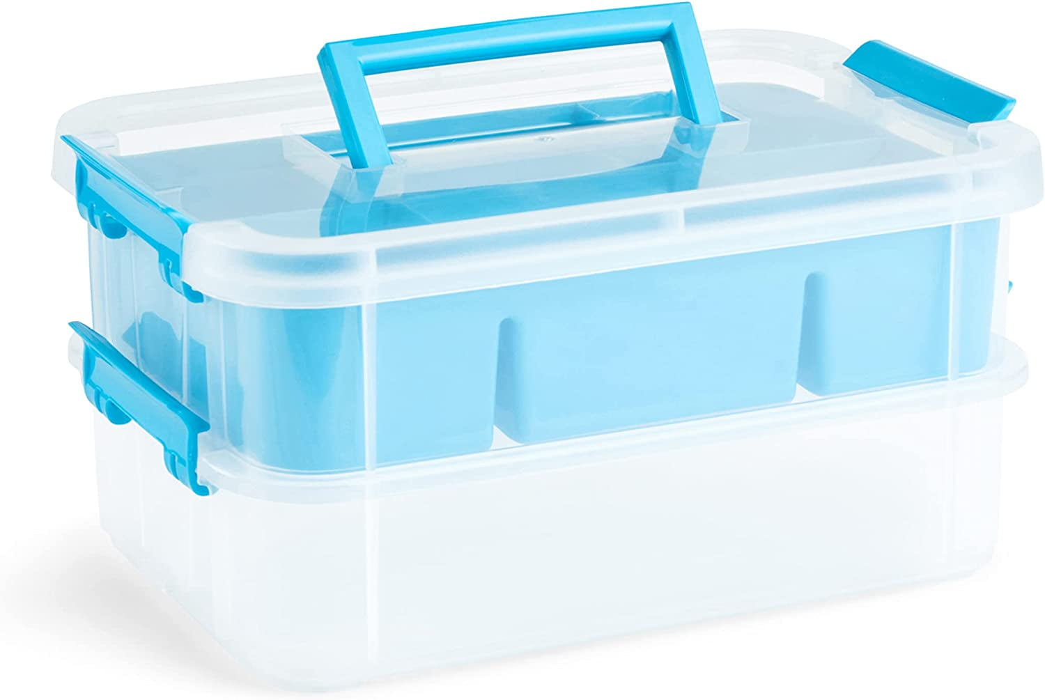 Bins & Things Stackable Storage Container with 2 Trays - Gray - Craft StorageCraft, Blue