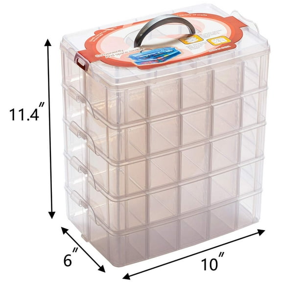 Stackable Storage Container with 50 Adjustable Compartments, Dog Toys &  Supplies Organizer