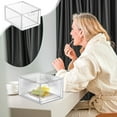 thumbnail image 1 of Stackable Storage Drawer Clear Acrylic Plastic Organizer | Transparent Bathroom Cabinet | Large Capacity Cosmetic Mask Holder | Non-Slip Handle | 1 Piece | 20x15.3x11.3cm | Multi-Purpose Storage Box, 1 of 7