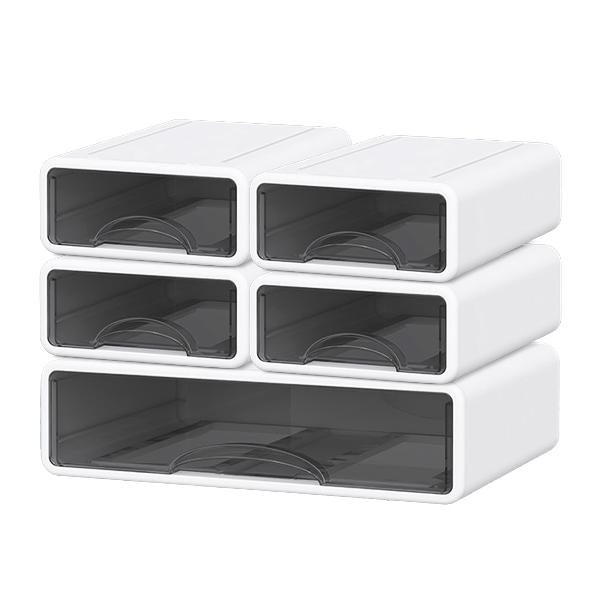 Storage Drawerws Stackable Storage Drawer with Dividers, Transparent PP Material Desktop ...