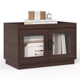 thumbnail image 1 of Stackable Storage Drawers, 28" Wide Storage Bins with 2 Doors for Closet Organizers, Wood Stackable Closet Organizer Modern Large Stackable Storage Units for Living Room Hallway Bedroom, Brown, 1 of 8