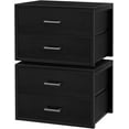 thumbnail image 1 of Stackable Storage Drawers Closet Organizers and Storage Fabric 2 Drawer Dresser for Bedroom Set of 2 Black Modern Black, 1 of 16
