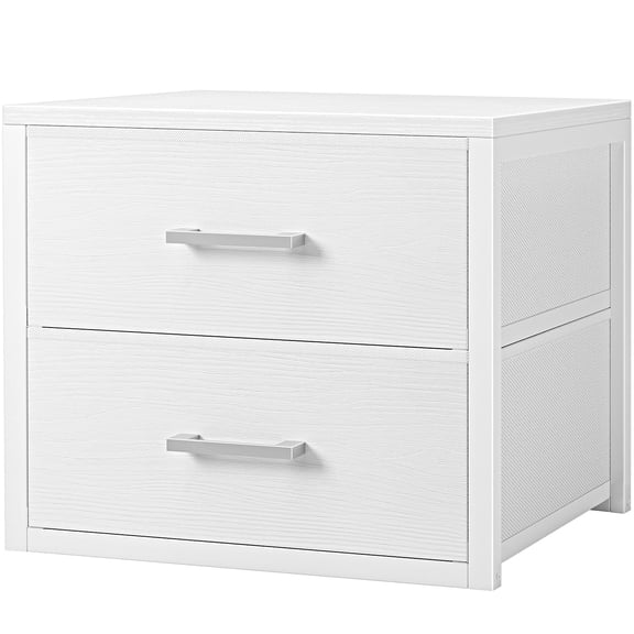Stackable Storage Drawers Closet Organizers and Storage Fabric White 2 Drawer Dresser for Bedroom Modern