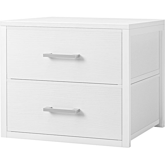 Stackable Storage Drawers Closet Organizers and Storage Fabric White 2 Drawer Dresser for  Modern