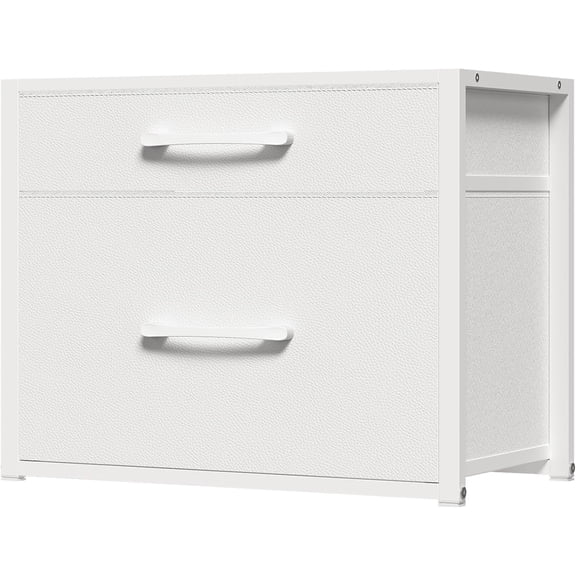 Stackable Storage Drawers, Fabic Closet Organizers and Storage 2 Drawer Dresser, Storage Drawers, for Closet and Bedroom, White DG03WW