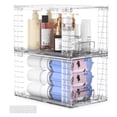 thumbnail image 1 of Stackable Storage Drawers, Large 2 Pack, Easily Assemble Acrylic Bathroom Closet Undersink Organizers and Storage, Plastic Storage Bins for Kitchen Cabinets, Pantry, Makeup Organization, 1 of 7