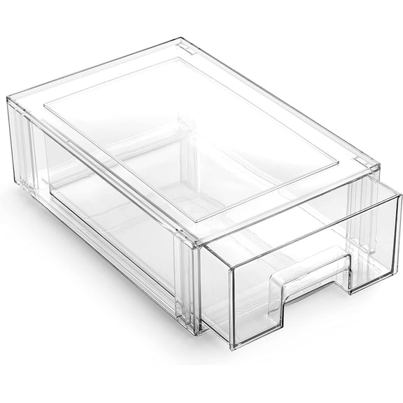 | Stackable Storage Drawers, Small - Clear | THE CRATE COLLECTION | Storage Bins With Drawers Bathroom Organizers and Storage Organization and Storage Under Sink Organizer Vanity Cabinet Home