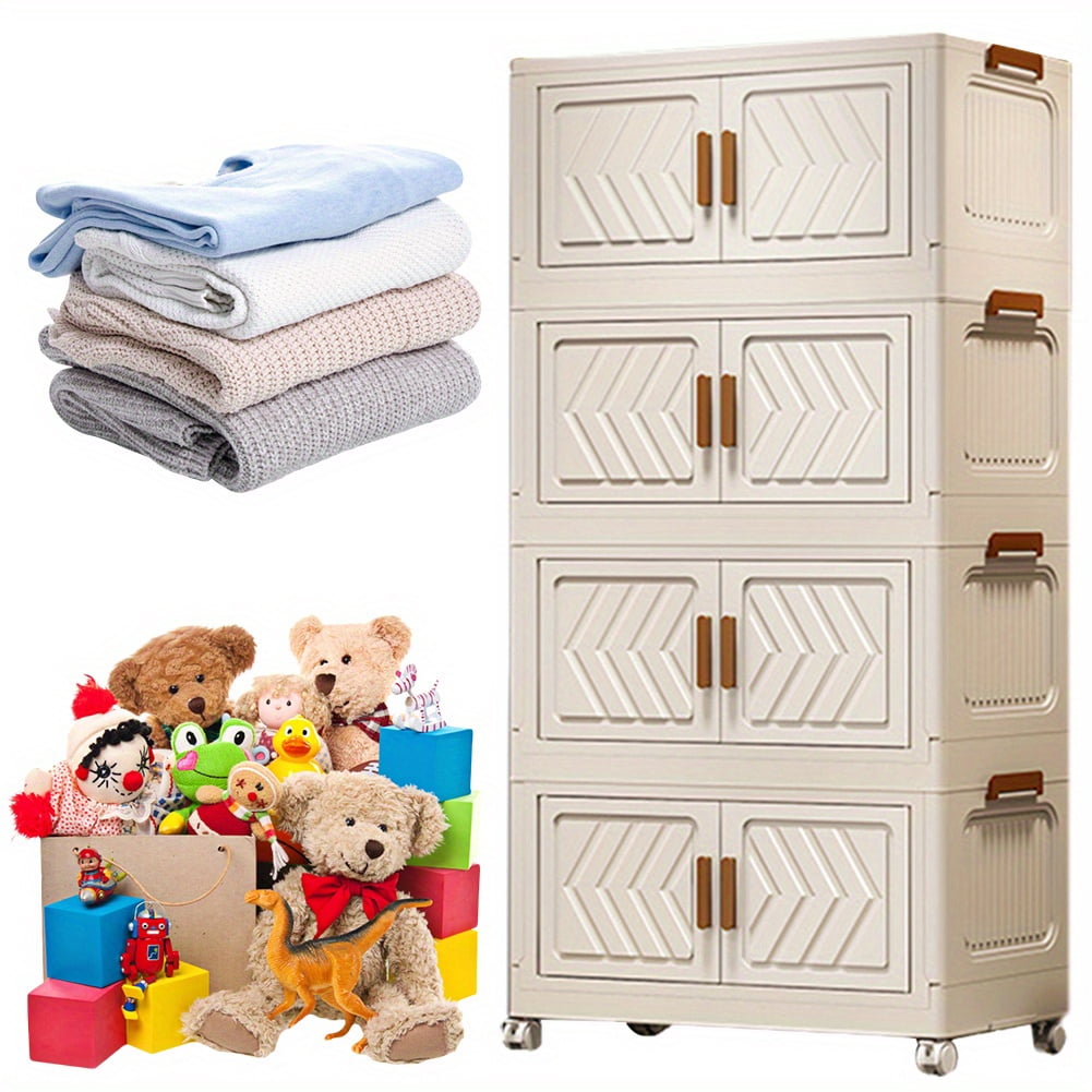 [Stackable Storage Organizer] Stackable 4-Tier Plastic Storage ...