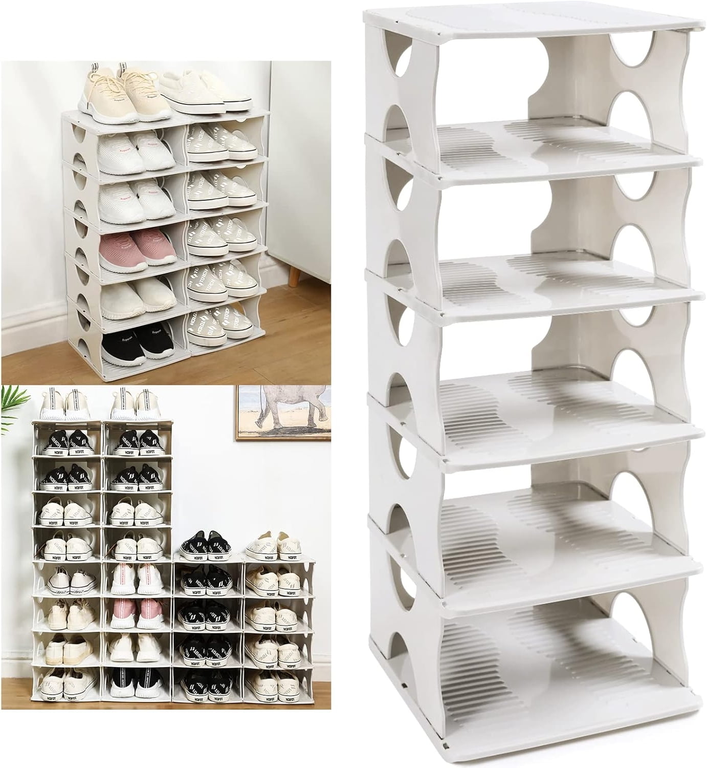 Stackable Storage Organizer for Bedroom Entry, Adjustable Rack, Shoe ...