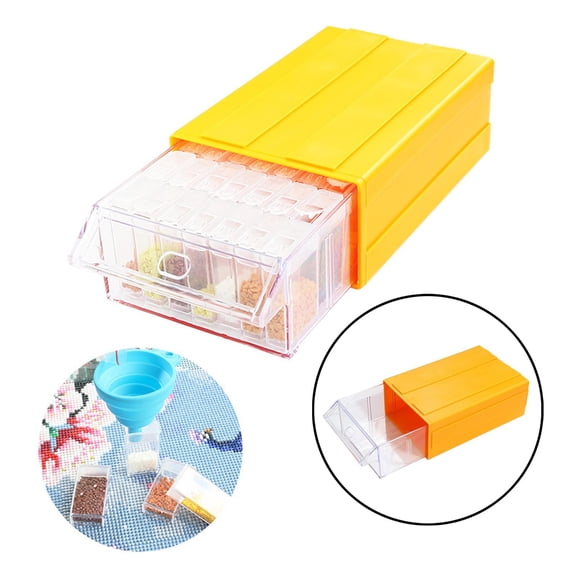 Stackable Storage Sequins Glitter Sewing Supplies Accessories Organizer Container Case Yellow